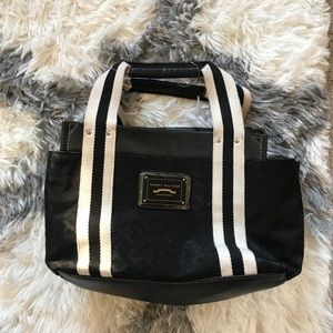Tommy Hilfiger Black Monogram Hand Bag Purse